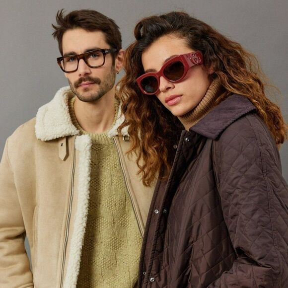 NEW Gucci GG1544S 002 Burgundy Brown Unisex Oval Sunglasses GG 1544S - Picture 3 of 9